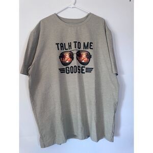 Top Gun “Talk to Me Goose” Graphic Tee Tan Men’s 4XL Movie T-Shirt